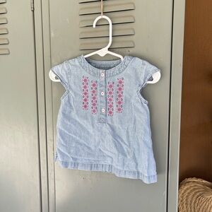 Carter's Blue and Pink Embroidered Blouse Matching Set